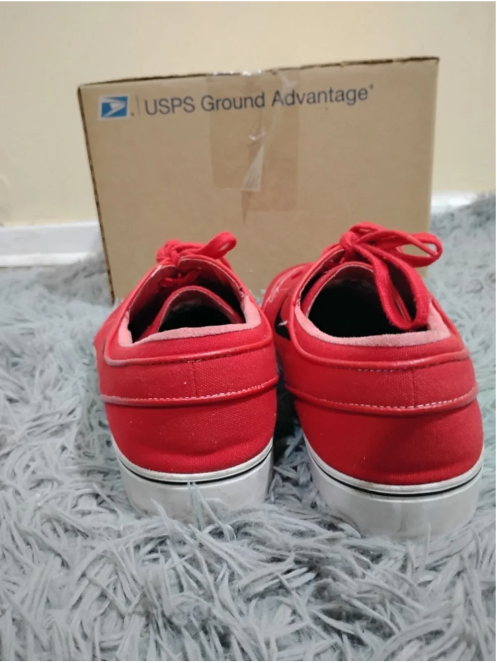 Nike SB Stefan Janoski Shoes Mens Size 14 Red Canvas Skateboarding 615957-603